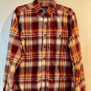 Gander Mountain Guide Series Mens Plaid Light Flannel Button Shirt Size Large